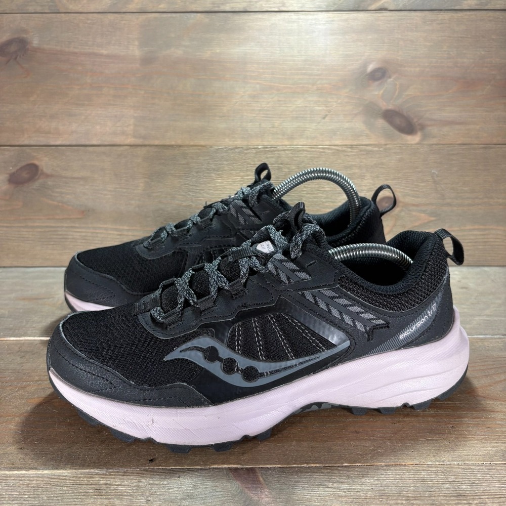 Saucony Excursion TR17 Womens size 8.5 wide shoes Black Trail Running sneakers